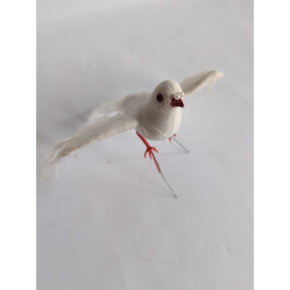 Vintage White Doves Birds Christmas Tree Ornaments Feathers Pics Lot of 24 - Picture 6 of 8